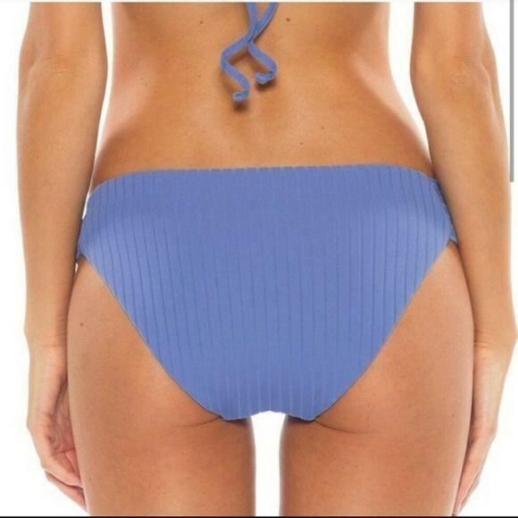 Becca Loreto Ribbed Classic Hipster Bikini Bottoms in Blue NEW Women's XL - Picture 2 of 8
